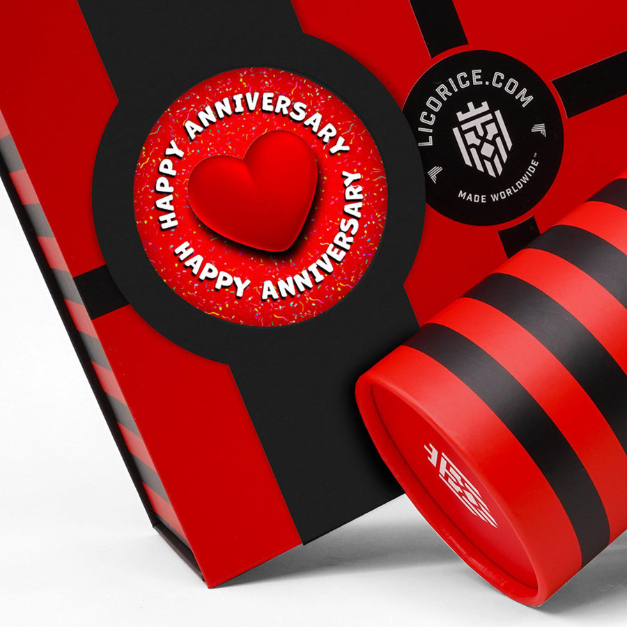 Red Licorice Happy Anniversary Gift Box