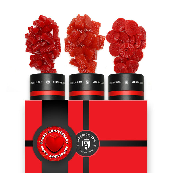 Red Licorice Happy Anniversary Gift Box