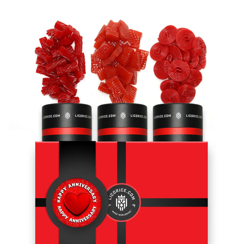 Red Licorice Happy Anniversary Gift Box