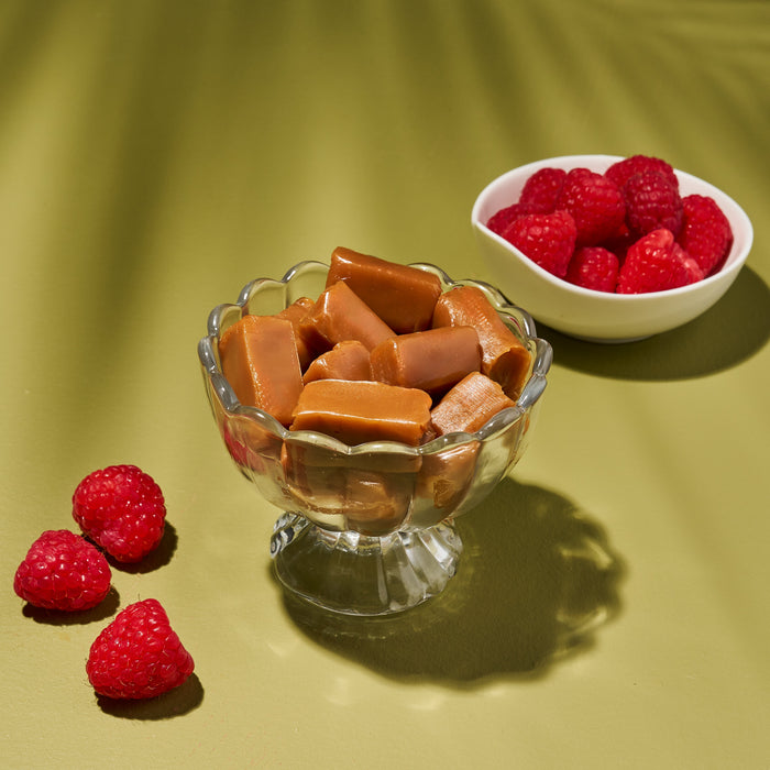Raspberry Sorbet Caramels