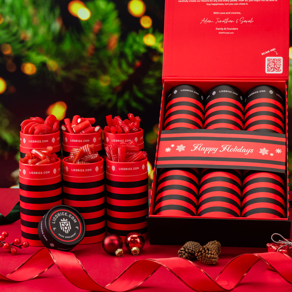 6 Tube Red Licorice Lover Holiday Gift Box