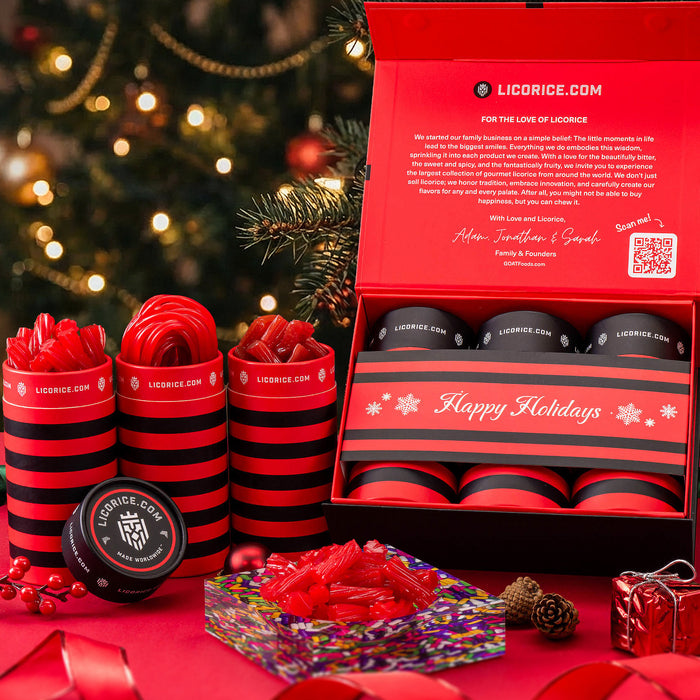 Red Licorice Lover Holiday Gift Box + SweetArt Candy Dish
