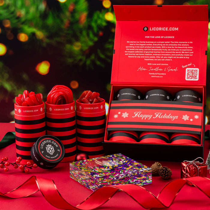 Red Licorice Lover Holiday Gift Box + SweetArt Candy Dish