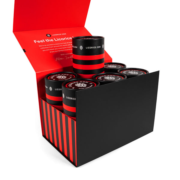 Six Tube Red Licorice Lover Father's Day Gift Box