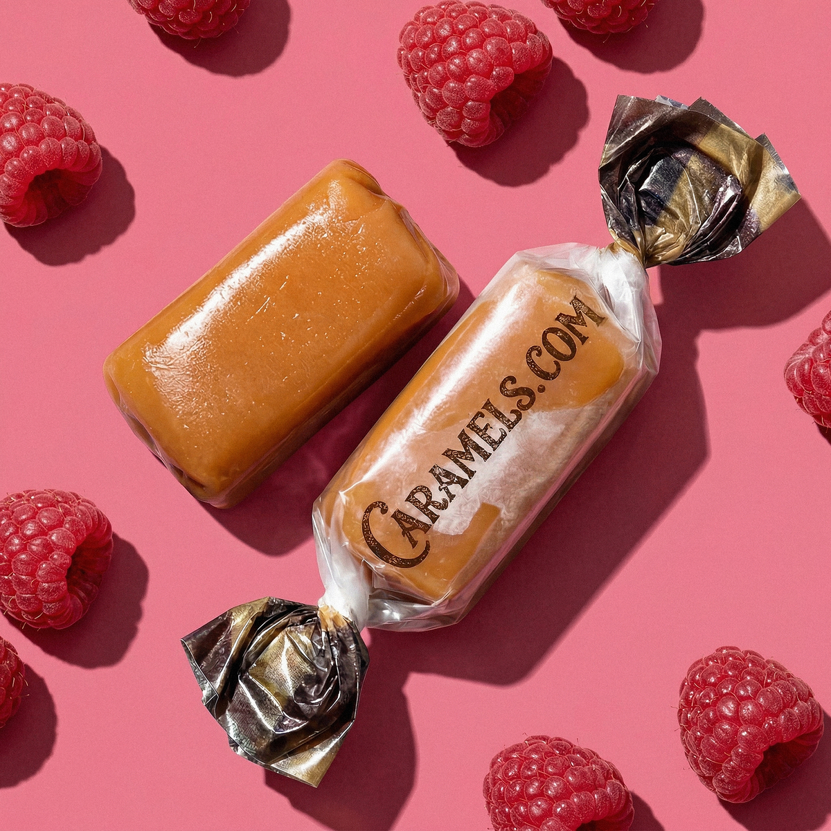 Raspberry Sorbet Caramels
