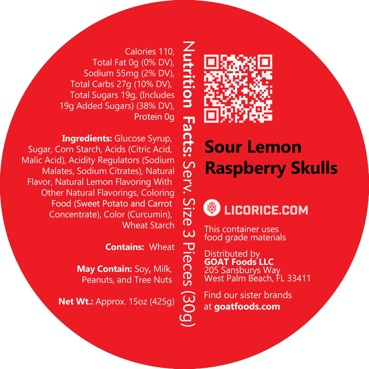 Sour Lemon Raspberry Skulls