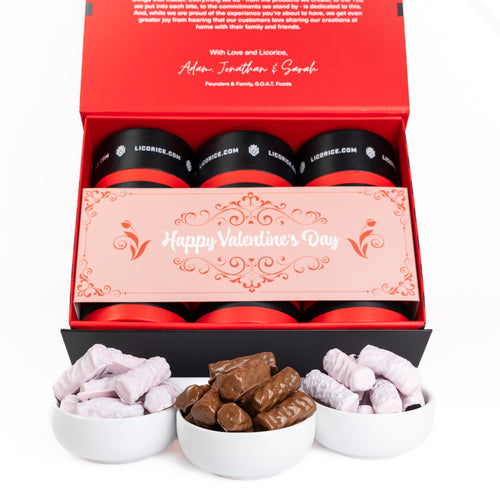 Valentine's Chocolate Covered Black Licorice DownUnders™ Gift Box