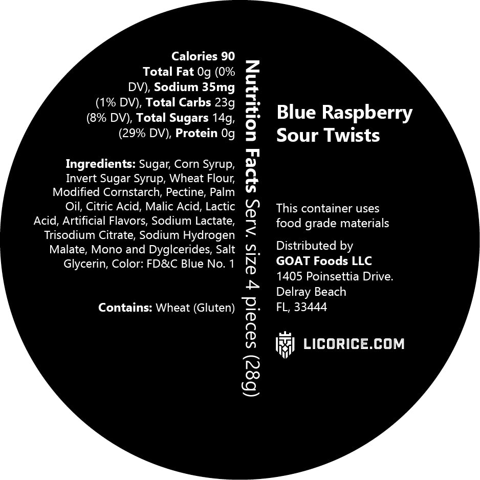 Blue Raspberry Sour Twists – Licorice.com